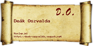 Deák Oszvalda névjegykártya